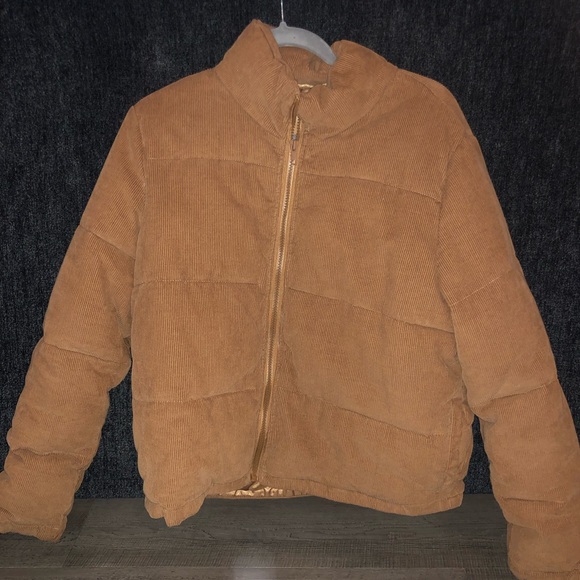 Brandy Melville Camel Corduroy Puffer 